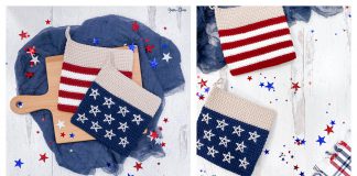 Stars and Stripes Potholder Set Free Crochet Pattern