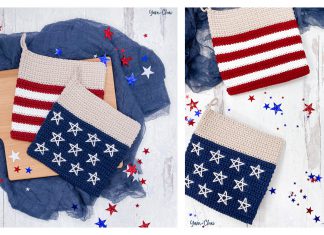 Stars and Stripes Potholder Set Free Crochet Pattern