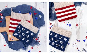 Stars and Stripes Potholder Set Free Crochet Pattern