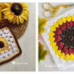 Sunflower Granny Square Free Crochet Patterns