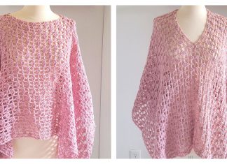 Raining Petals Poncho Free Crochet Pattern