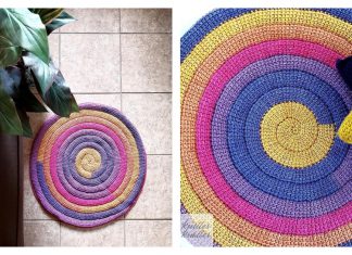 Tunisian Spiral Rug Free Crochet Pattern and Video Tutorial