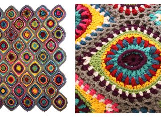 Christmas Boho Ornament Afghan Free Crochet Pattern