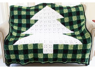 Winter Tree Plaid Blanket Free Crochet Pattern