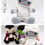 Amigurumis Halloween Kawaii Dracula Frankenstein Mummy Crochet Pattern