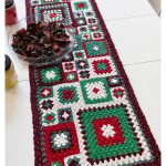Granny Square Table Runner Free Crochet Pattern and Video Tutorial