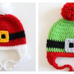 Santa and Elf Buckle Beanies Free Crochet Pattern