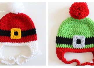 Santa and Elf Buckle Beanies Free Crochet Pattern