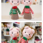 Christmas Amigurumi Pig Finger Puppet Free Crochet Pattern and Video Tutorial