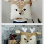 Christmas Deer Pillow Crochet Pattern