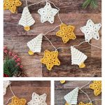 Christmas Tree and Star Garland Free Crochet Pattern
