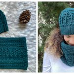 Rustic Pines Beanie and Cowl Free Crochet Pattern