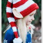 Santa’s Helper Elf Hat with Ears Free Crochet Pattern
