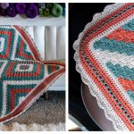 Tile Style C2C Car Blanket Free Crochet Pattern