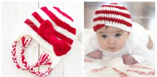 Candy Cane Christmas Hat Free Crochet Pattern