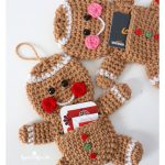 Gingerbread Man Gift Card Holder Free Crochet Pattern
