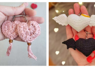 Heart Keychain Free Crochet Pattern and Paid