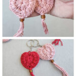 Heart Keychain Free Crochet Pattern and Video Tutorial