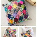 Solid Scrappy Granny Pillow Free Crochet Pattern and Video Tutorial