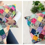 Solid Scrappy Granny Pillow Free Crochet Pattern and Video Tutorial