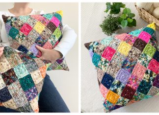 Solid Scrappy Granny Pillow Free Crochet Pattern and Video Tutorial