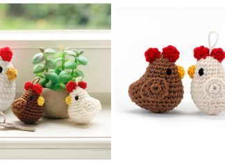 Chicken Amigurumi Keychain Free Crochet Pattern and Video Tutorial