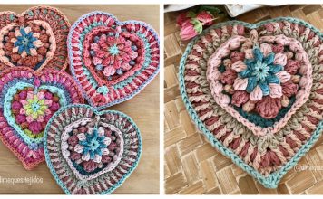 Corazón Loli Heart Wall Hanging Free Crochet Pattern