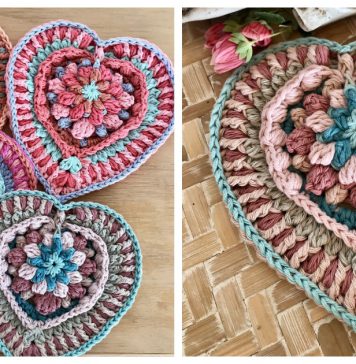 Corazón Loli Heart Wall Hanging Free Crochet Pattern