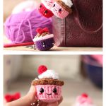 Cupcake Keychain Free Crochet Pattern