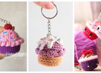 Cupcake Keychain Free Crochet Pattern