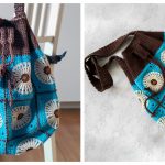 Dandelion Flower Granny Square Bag Free Crochet Pattern and Video Tutorial