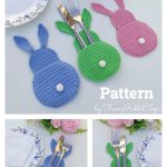 Easter Bunny Cutlery Holder Crochet Pattern