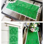 Shamrock Table Runner Free Crochet Pattern and Video Tutorial