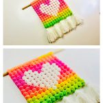 The Bobble Heart Wall Decor Free Crochet Pattern and Video Tutorial
