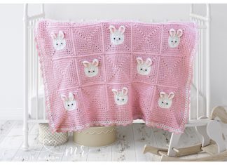 Bunny Baby Blanket Free Crochet Pattern and Video Tutorial