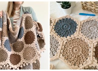 Coastline Sunburst Hexie Blanket Free Crochet Pattern and Video Tutorial