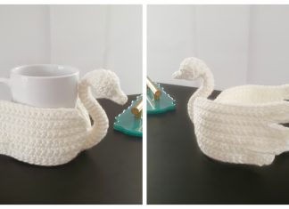 Swan Coaster and Tray Free Crochet Pattern