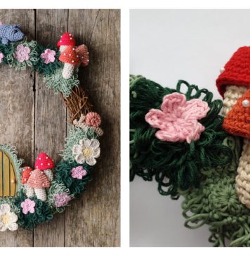 Hidden Garden Wreath Free Crochet Pattern