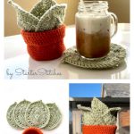 Succulent Leaf Coasters Set Crochet Pattern