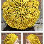 Seraphina Flower Beret Slouchy Hat Crochet Pattern