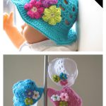 Sun Hat with Flowers Free Crochet Pattern