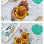 Sunflower Keychain Free Crochet Pattern