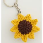 Sunflower Keychain Free Crochet Pattern