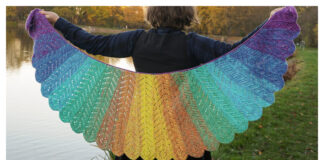 Tunisian Macaw Wings Shawl Free Crochet Pattern