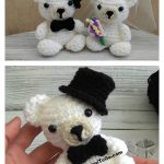 Mini Wedding Bears Free Crochet Pattern