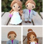 Small Bride and Groom Dolls Amigurumi Free Crochet Pattern