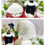 Teddy Bear Groom and Bride Dolls Amigurumi Crochet Pattern