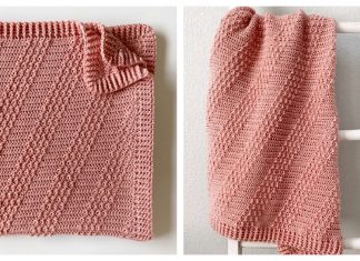 Diagonal Stripes Baby Blanket Free Crochet Pattern