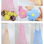 Flower Shopping Net with Storage Bag Crochet Pattern