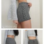 High Waisted Cable Stitch Shorts Crochet Pattern